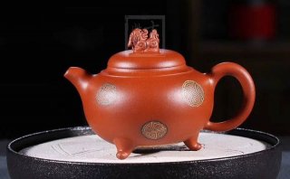 《獅韻》紫砂壺全手工茶壺老師小紅泥，絞泥（段泥、紫泥、綠泥等）壺