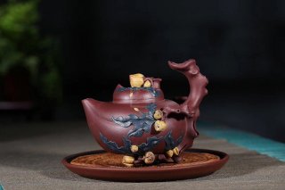 《多子多?！芬伺d紫砂壺高級工藝美術師純手工底槽青中壺茶具泡茶壺創(chuàng)新壺