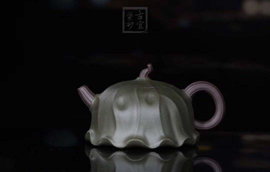 《荷葉》宜興名家紫砂壺工藝美術(shù)師手工民國綠，紫泥功夫茶具茶壺家用